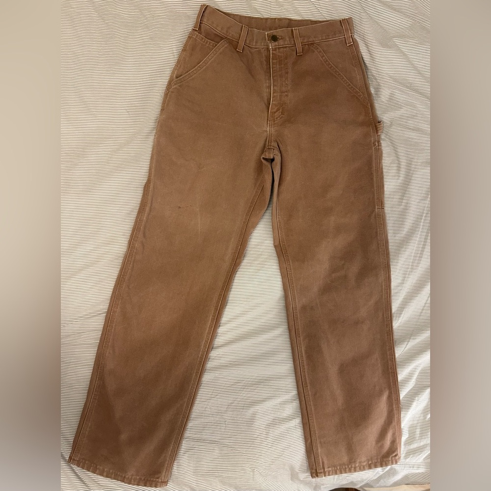 Men’s Carhartt Carpenter Utility Canvas Work Pant (30x32) Loose Fit. Khaki/tan